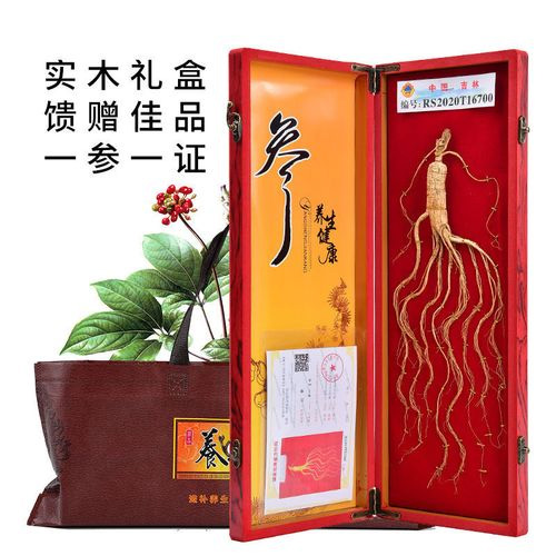 精选二级林下野山参礼盒，高档东北人参礼盒带鉴定证书