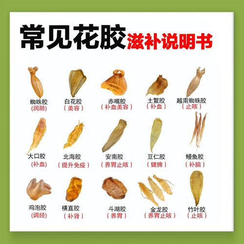 鱼胶的功效和作用：白花胶、鳕鱼胶、黄花胶、赤嘴敏鱼胶有哪些功效